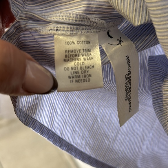 Women’s Small Loft light blue striped dress - Picture 6 of 7